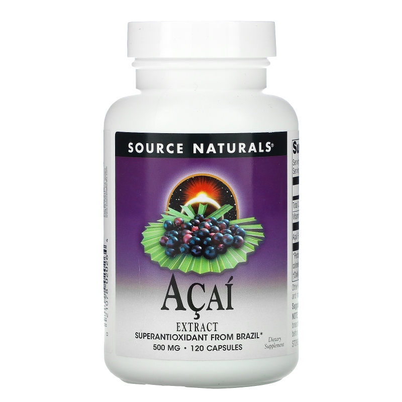 Source Naturals, Экстракт ягод асаи, 500 мг, 120 капсул