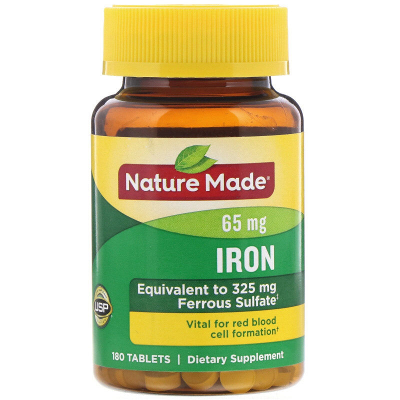 Nature Made, Iron, 65 mg, 180 Tablets