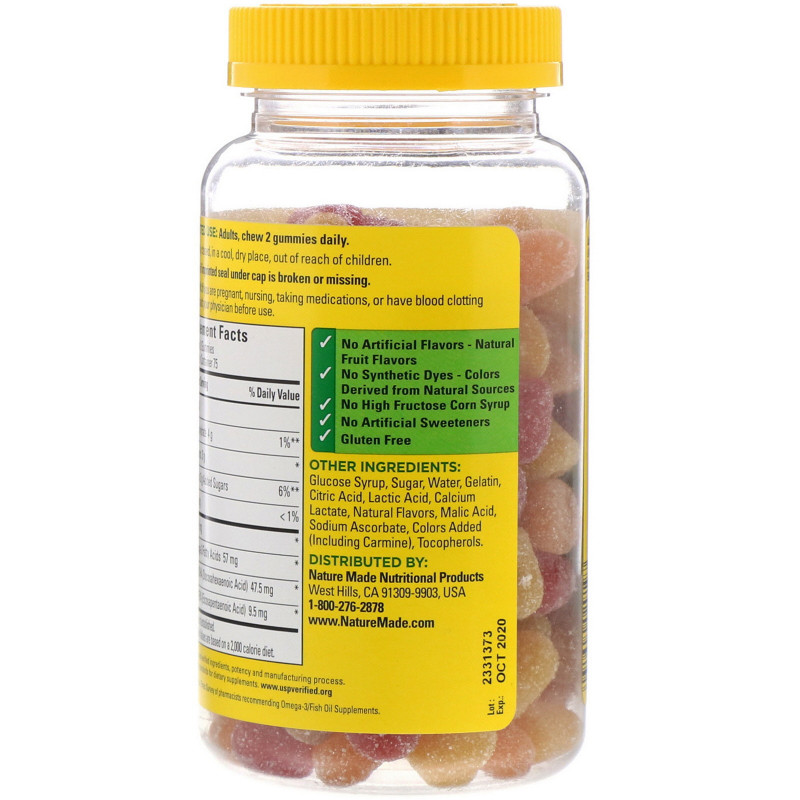 Nature Made, Adult Gummies Fish Oil, Orange, Lemon & Strawberry, 150 Gummies