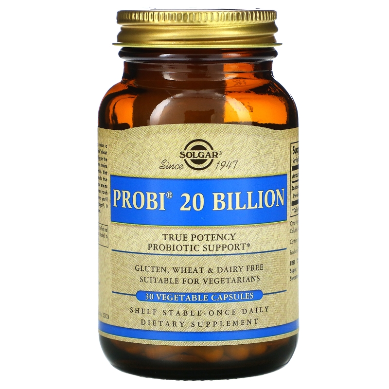 Solgar, Пробиотическая добавка Probi 20 Billion, 30 вегетарианских капсул