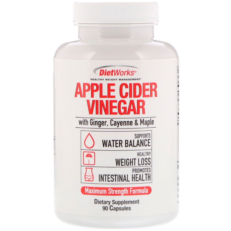 DietWorks, Apple Cider Vinegar, 90 Capsules