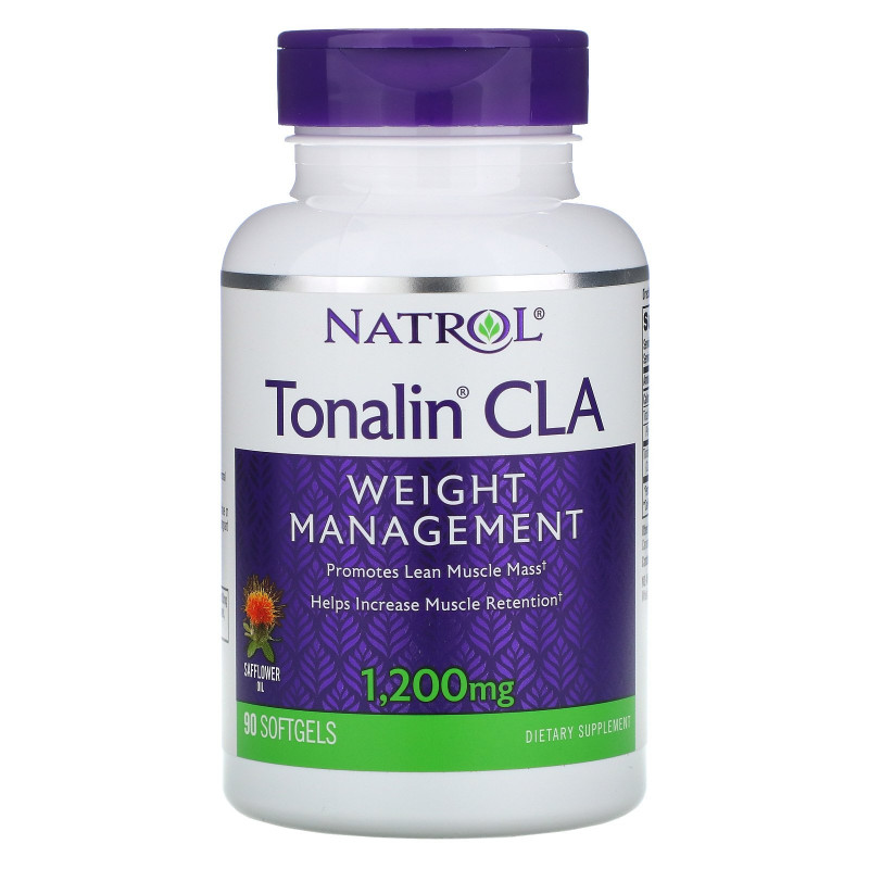 Natrol, Tonalin с содержанием сопряженной линолевой кислоты (CLA) с сафлоровым маслом, 90 капсул