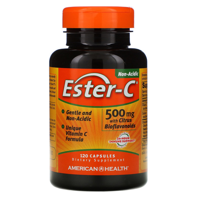 American Health, Ester-C с цитрусовым биофлавоноидом, 500 мг, 120 капсул