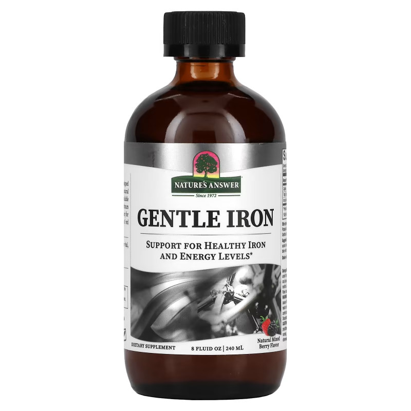 Nature's Answer, Gentle Iron, натуральное ягодное ассорти, 240 мл (8 жидк. Унций)