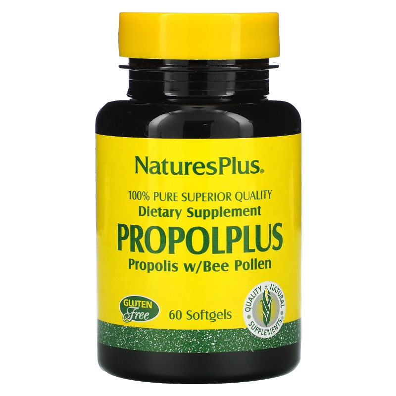 Nature's Plus, Propolplus, прополис с пчелиной пыльцой, 60 капсул