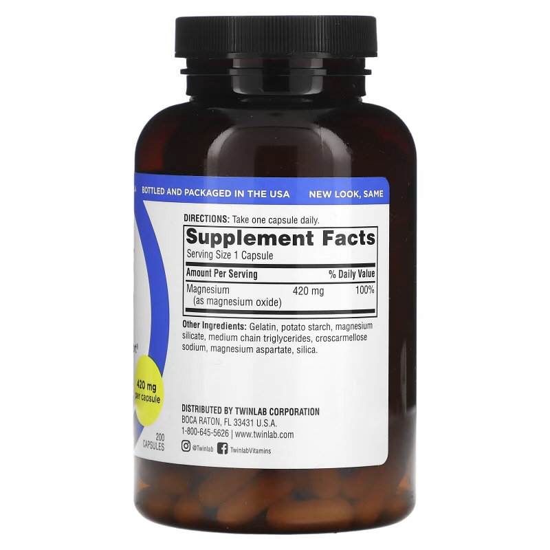 Twinlab, Magnesium Caps, 420 mg, 200 Capsules