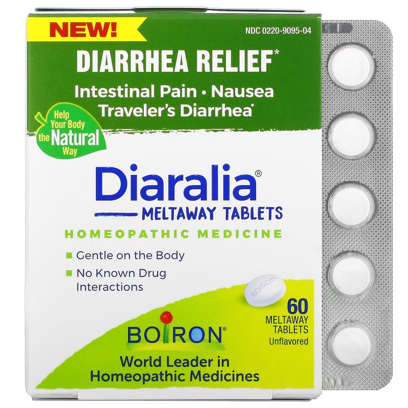 Boiron, Diaralia, Diarrhea Relief, Unflavored, 60 Meltaway Tablets