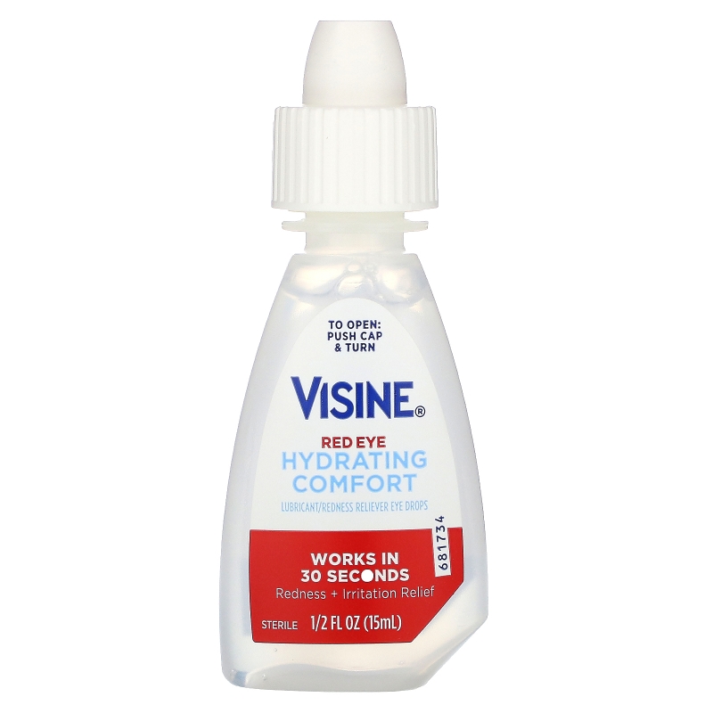 Visine, Red Eye, Hydrating Comfort, Lubricant/Redness Reliever Eye Drops, 1/2 fl oz (15 ml)