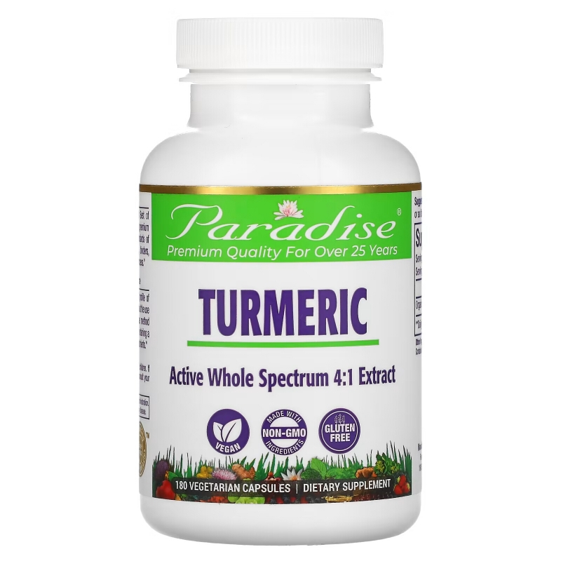 Paradise Herbs, Turmeric, 180 Vegetarian Capsules