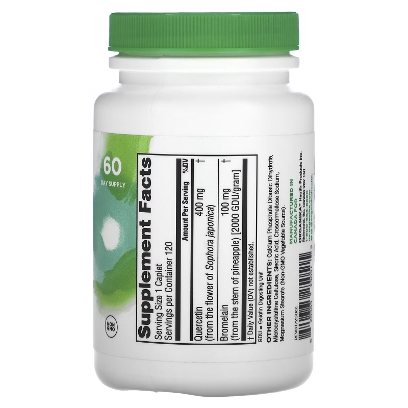 Organika, Quercetin with Bromelain, 120 Caplets