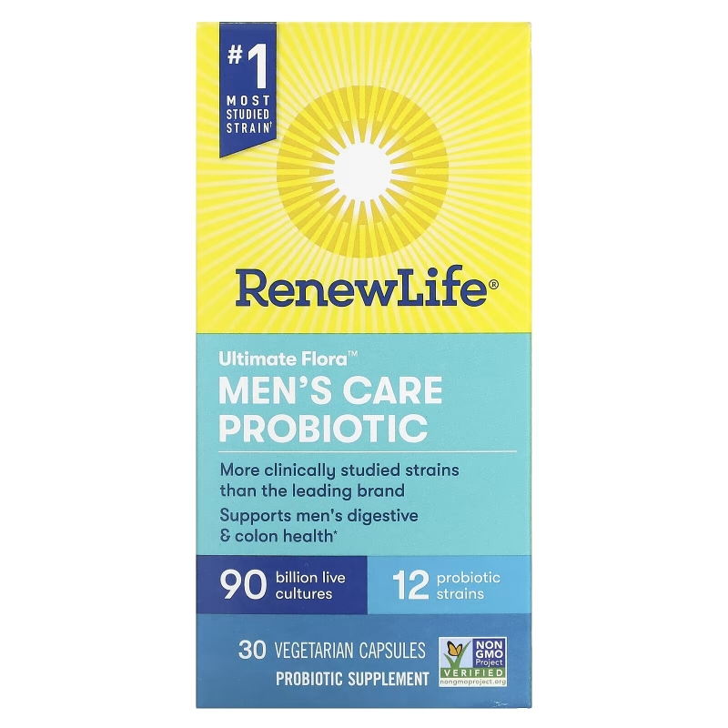 Renew Life, Ultimate Flora, Men's Care Probiotic, 90 Billion Live Cultures, 30 Vegetarian Capsules