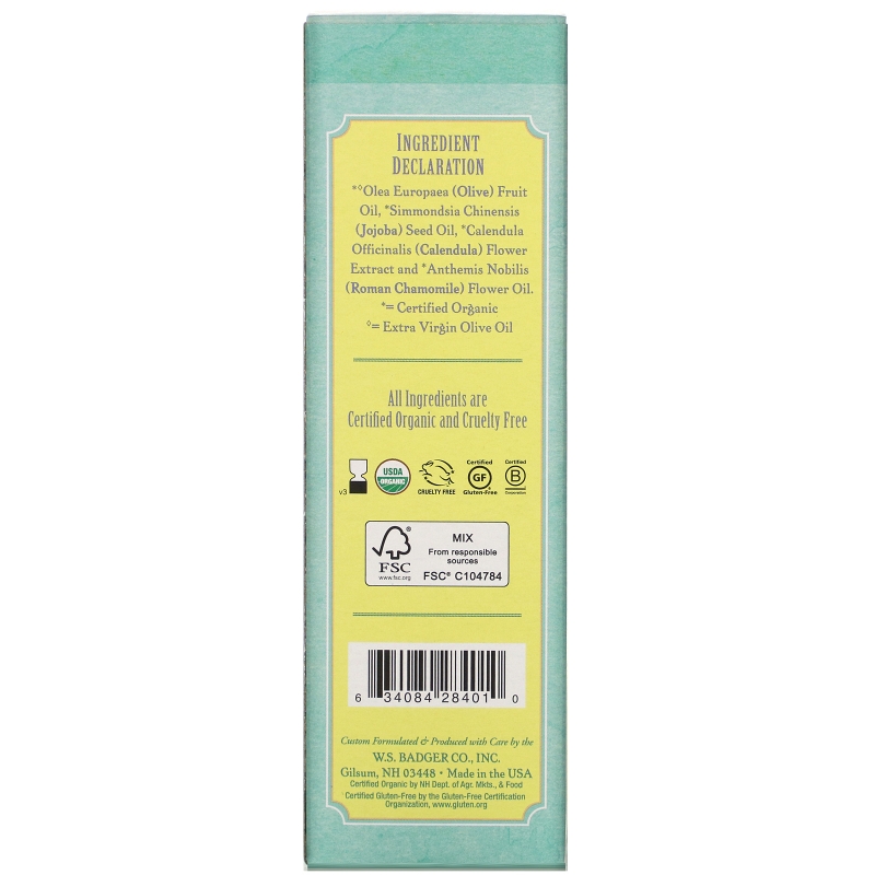 Badger Company Успокаивающее масло для младенцев с ароматом ромашки и календулы, для восстановления и защиты кожи, 4 жидкие унции 118 мл
