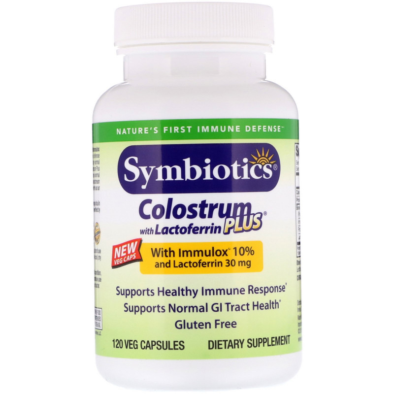 Symbiotics, Colostrum with Lactoferrin Plus, 120 Veg Capsules