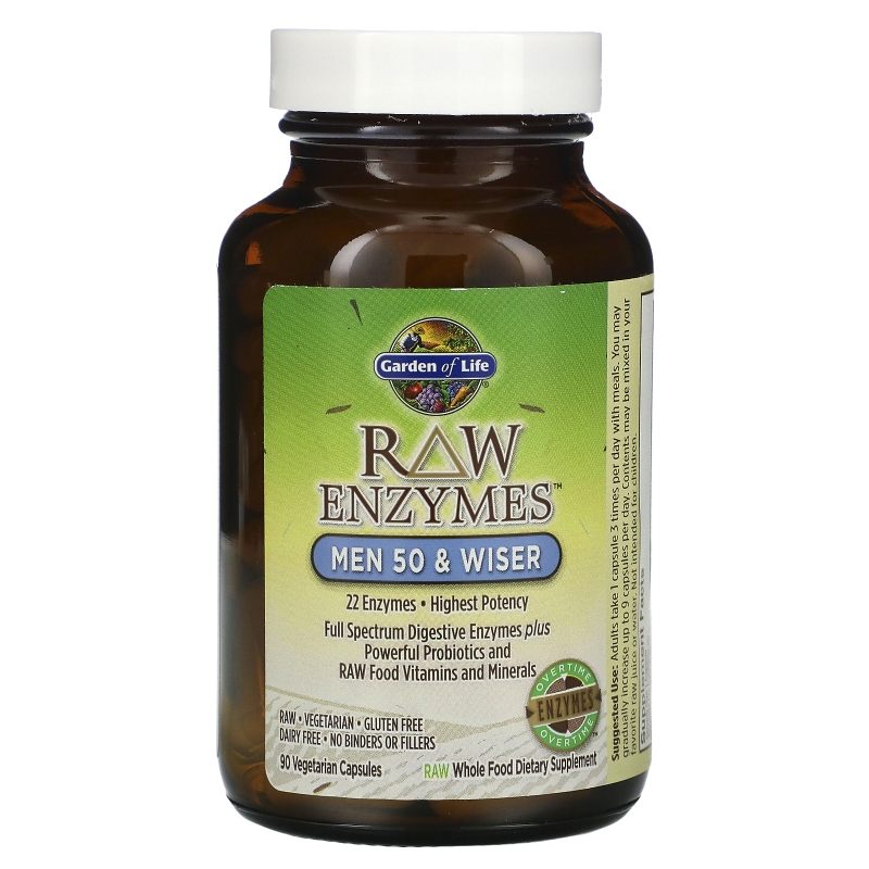 Garden of Life RAW Ферменты для мужчин от 50 и старше 90 вегетарианских капсул