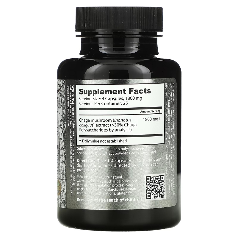 Dragon Herbs Дикая сибирская чага 350 мг 100 капсул