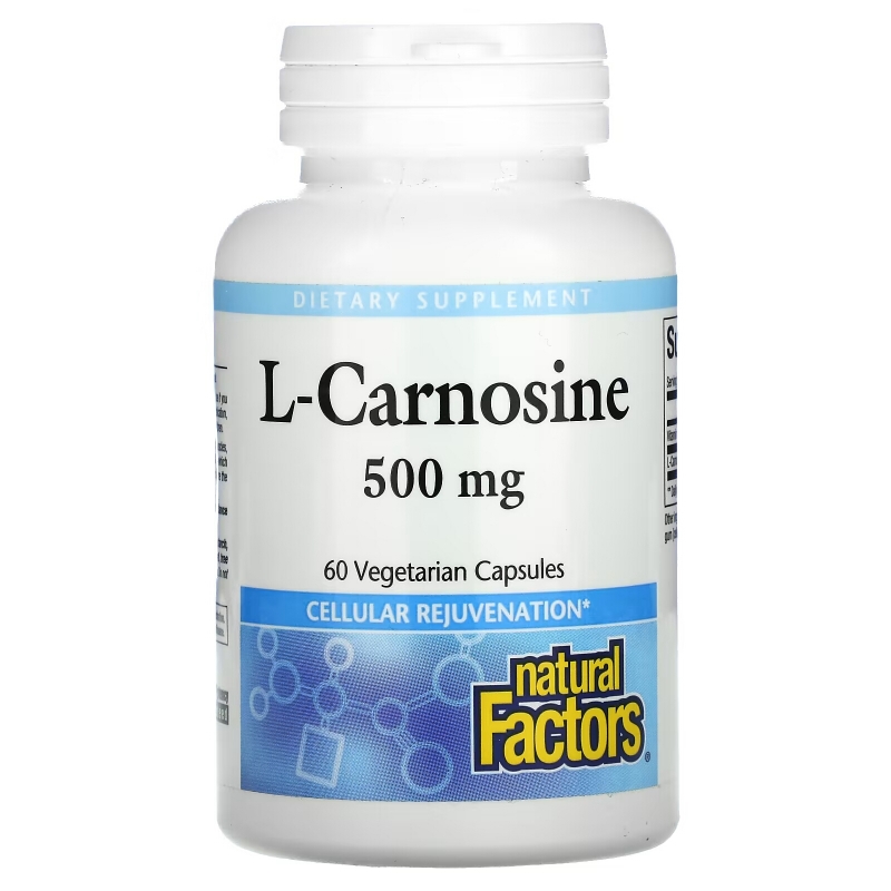 Natural Factors, L-Carnosine, 500 mg, 60 Vegetarian Capsules