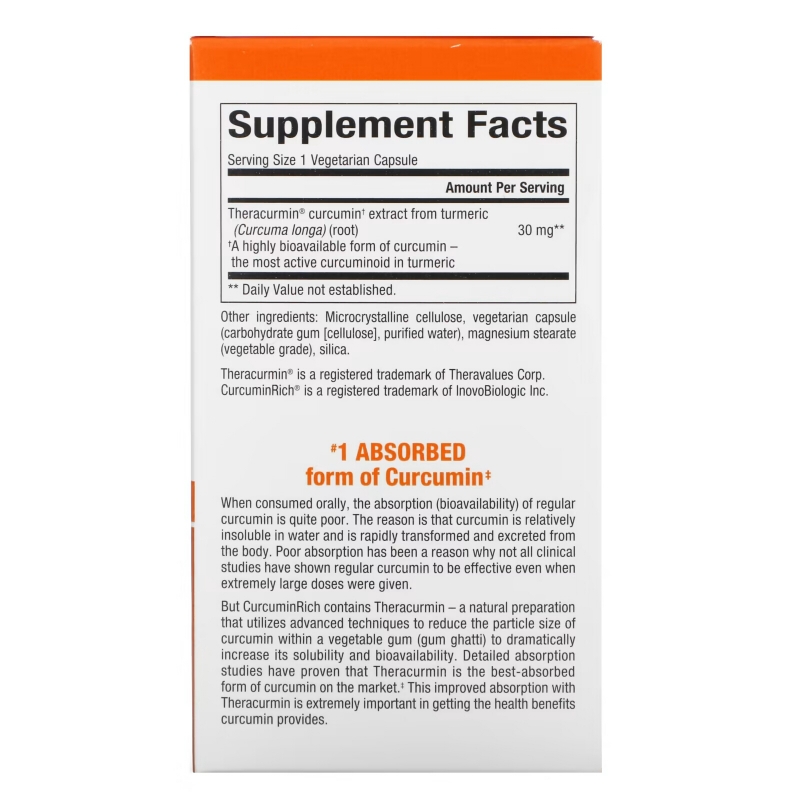 Natural Factors, CurcuminRich, Theracurmin, 30 Vegetarian Capsules