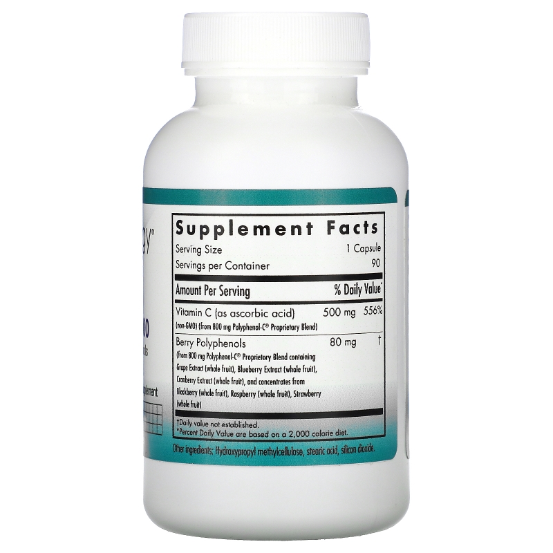 Nutricology, Non-GMO Vitamin C 500 with Berry Polyphenols, 90 Vegetarian Capsules