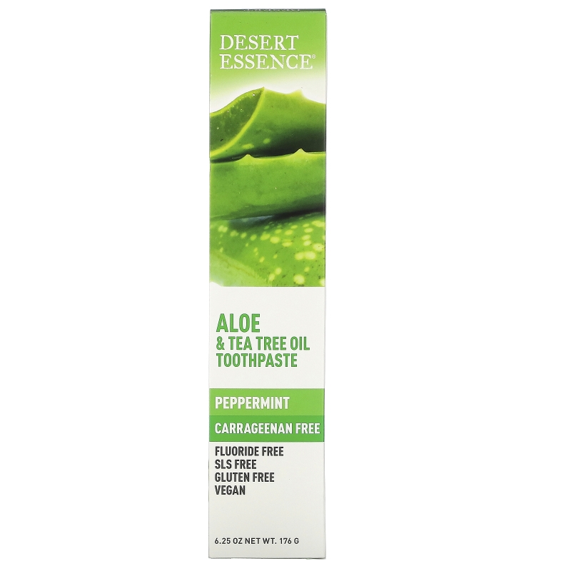 Desert Essence, Aloe & Tea Tree Oil Toothpaste, Peppermint, 6.25 oz (176 g)