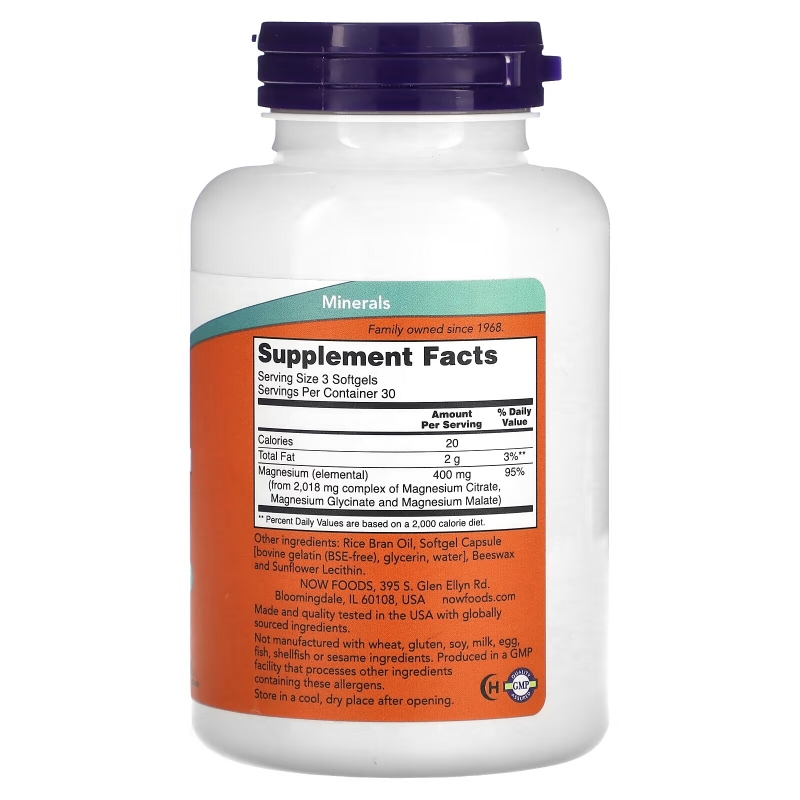 NOW Foods, Magnesium Citrate, 90 Softgels