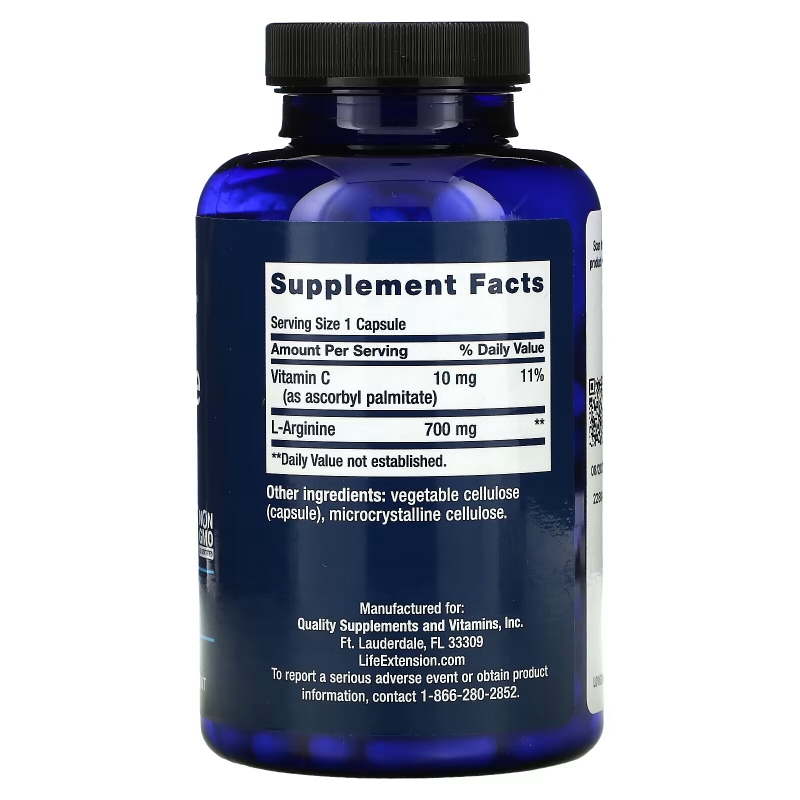 Life Extension, L-Arginine Caps, 700 mg, 200 Vegetarian Capsules
