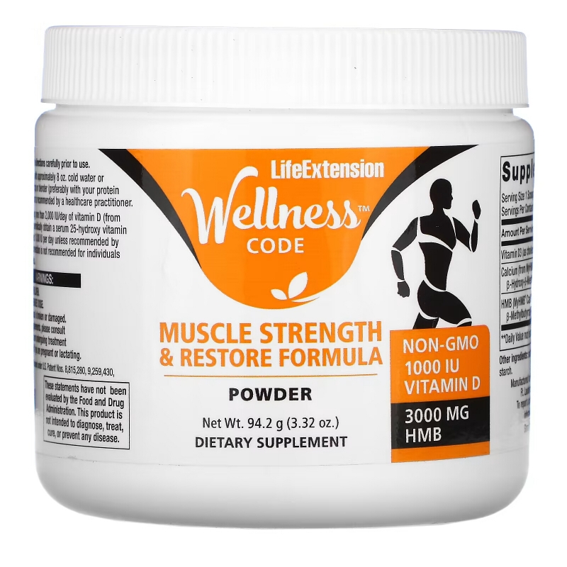 Life Extension, Wellness Code, Muscle Strength & Restore Formula Powder, 3.32 oz (94.2 g)