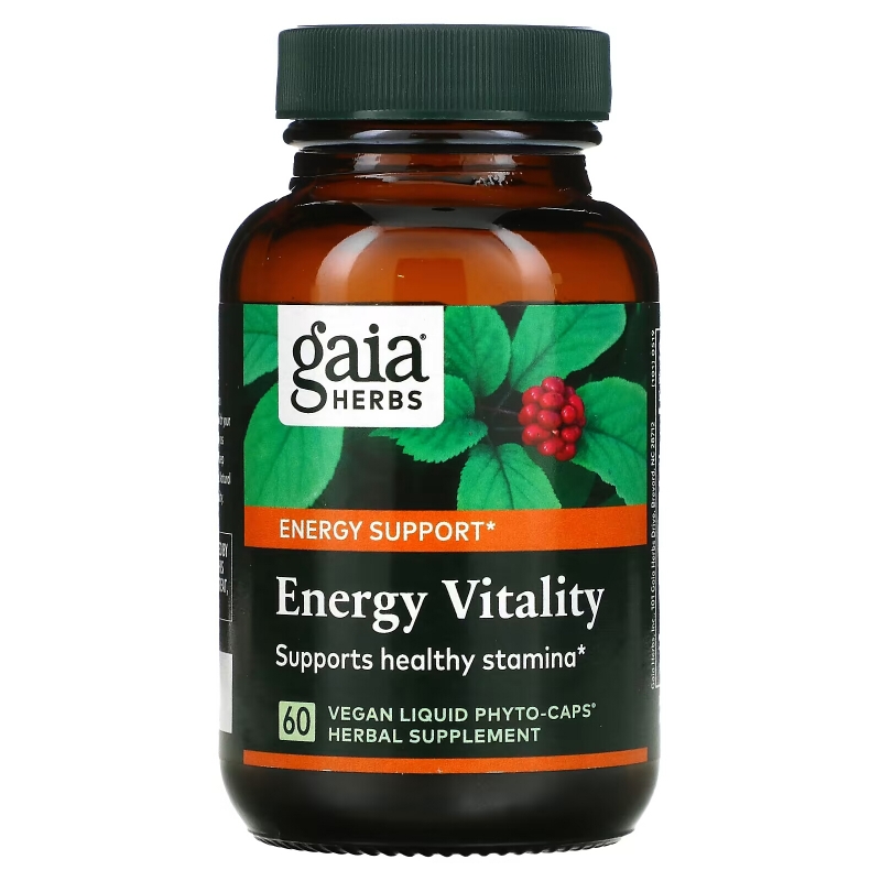 Gaia Herbs, Energy Vitality, 60 веганских капсул Liquid Phyto-Caps