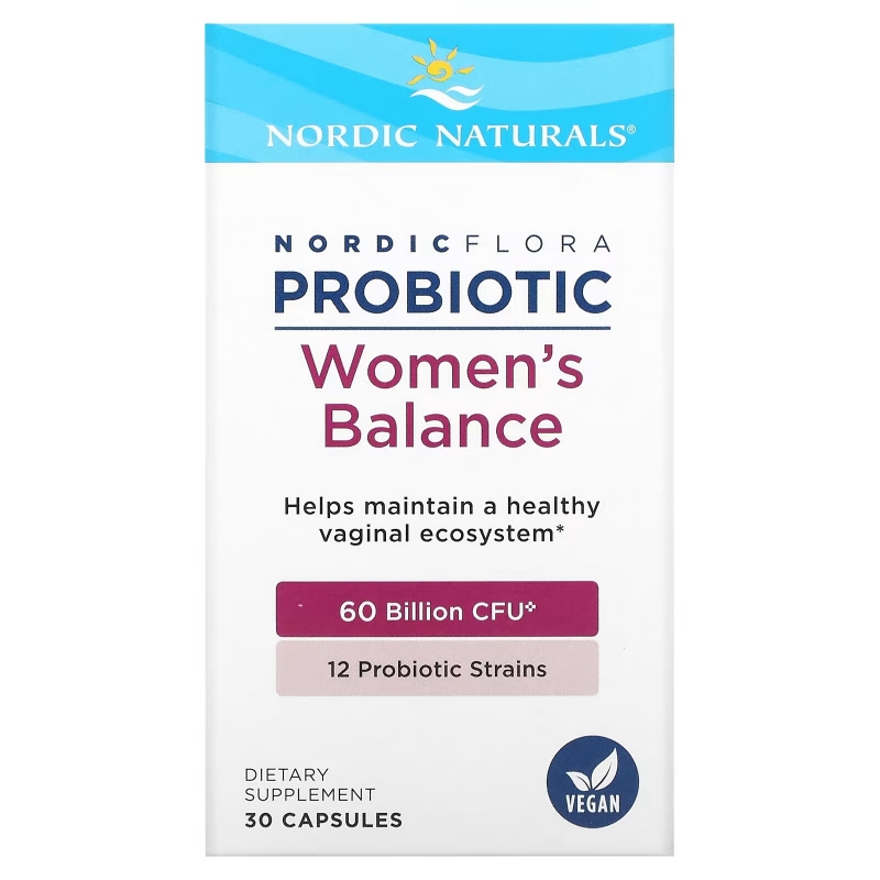 Nordic Naturals, Nordic Flora Probiotic, Women's Balance, 60 Billion CFU, 30 Capsules