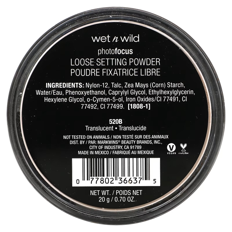 Wet n Wild, PhotoFocus Loose Setting Powder, 520B Translucent, 0.70 oz (20 g)