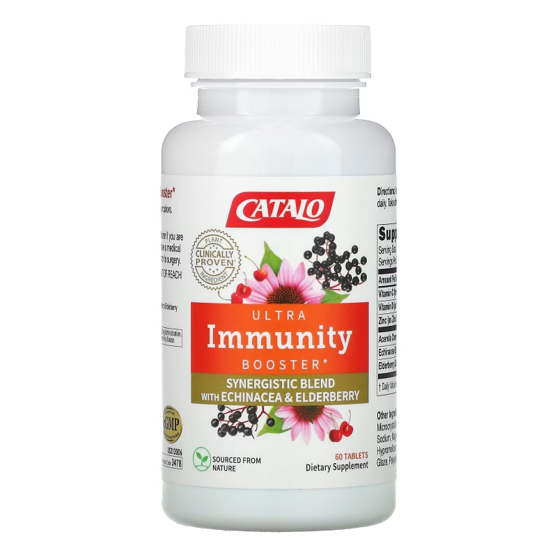Catalo Naturals, Ultra Immunity Booster, Echinacea & Elderberry Blend, 60 Tablets