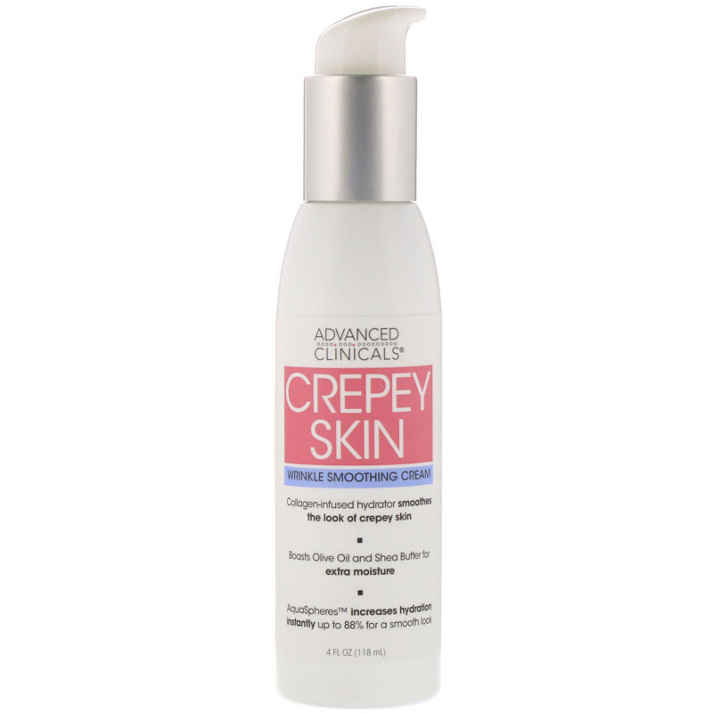 Advanced Clinicals, Crepey Skin, Wrinkle Smoothing Cream, 4 fl oz (118 ml)