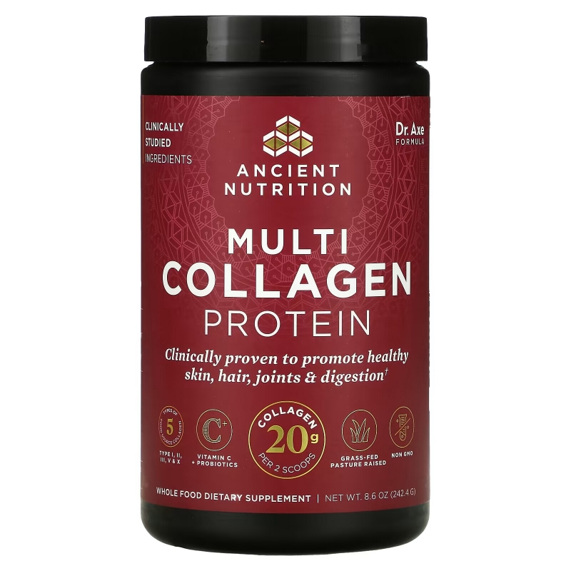 Dr. Axe / Ancient Nutrition, Multi Collagen Protein, Unflavored, 8.6 oz (242.4 g)