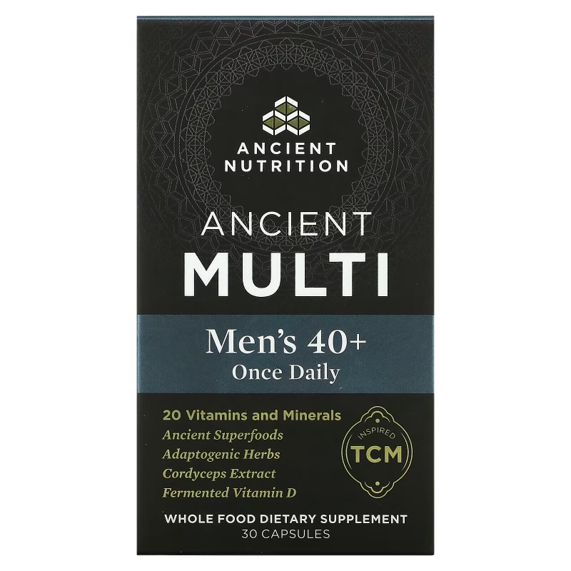 Dr. Axe / Ancient Nutrition, Ancient Multi, Men's 40+ Once Daily, 30 Capsules