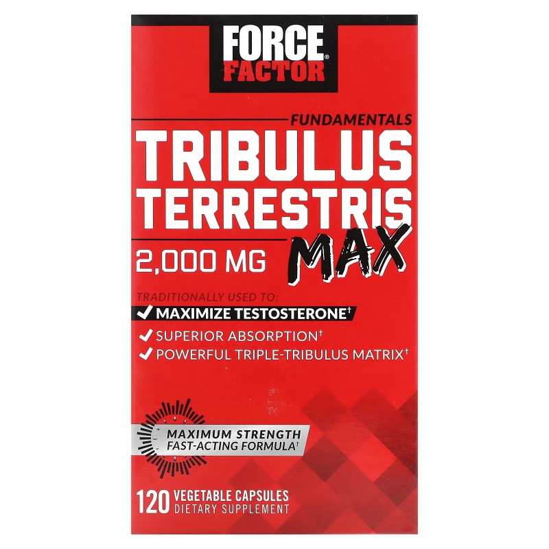 Force Factor, Fundamentals, Tribulus Terrestris Max, 500 мг, 120 растительных капсул