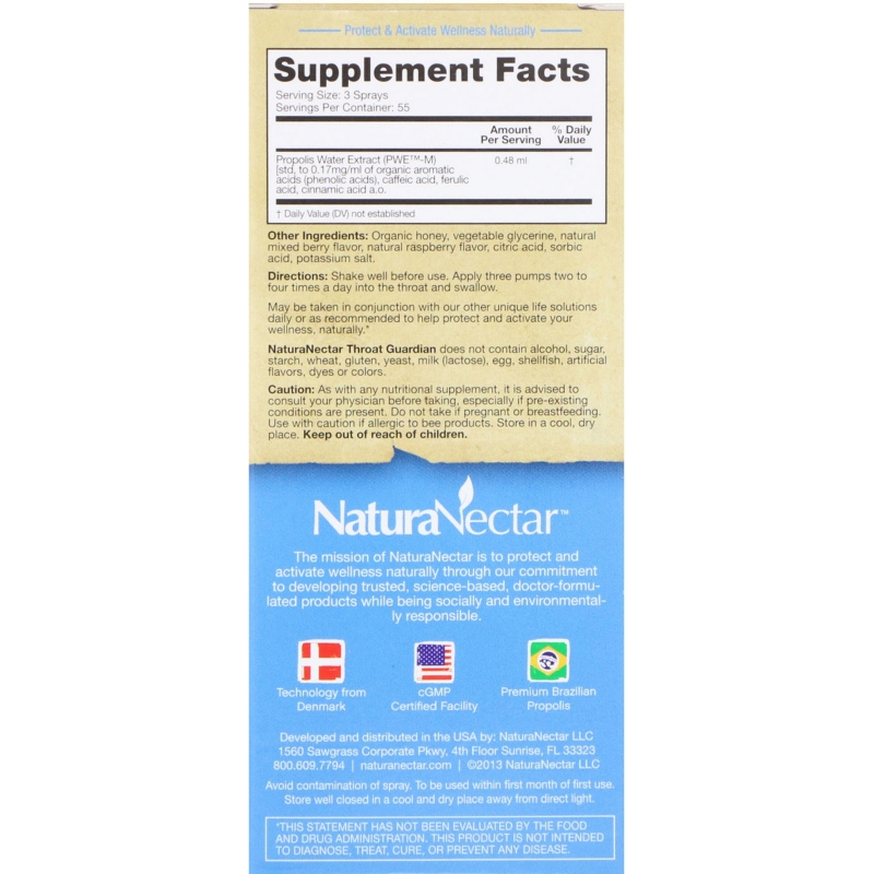 NaturaNectar Throat Guardian Spray Bee Berry 1 fl oz (30 ml)