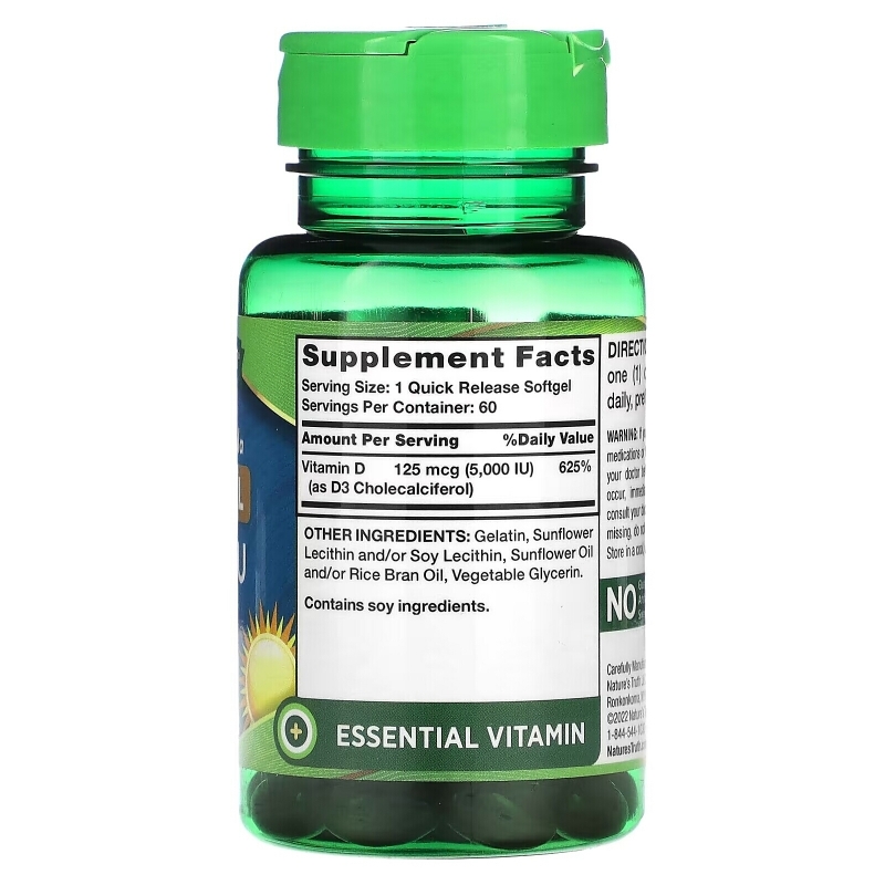 Nature's Truth, Liposomal D3, Advanced Formula, 125 mcg (5,000 IU), 60 Quick Release Softgels