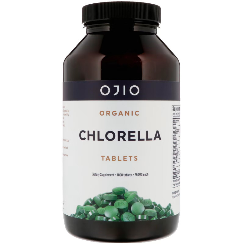 Ojio, Organic Chlorella Tablets, 250 mg, 1000 Tablets