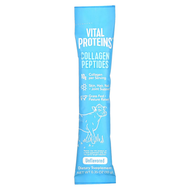 Vital Proteins, Grass Fed Pausture Raised, Collagen Peptides, Unflavored, 20 Individual Packets (10 g)