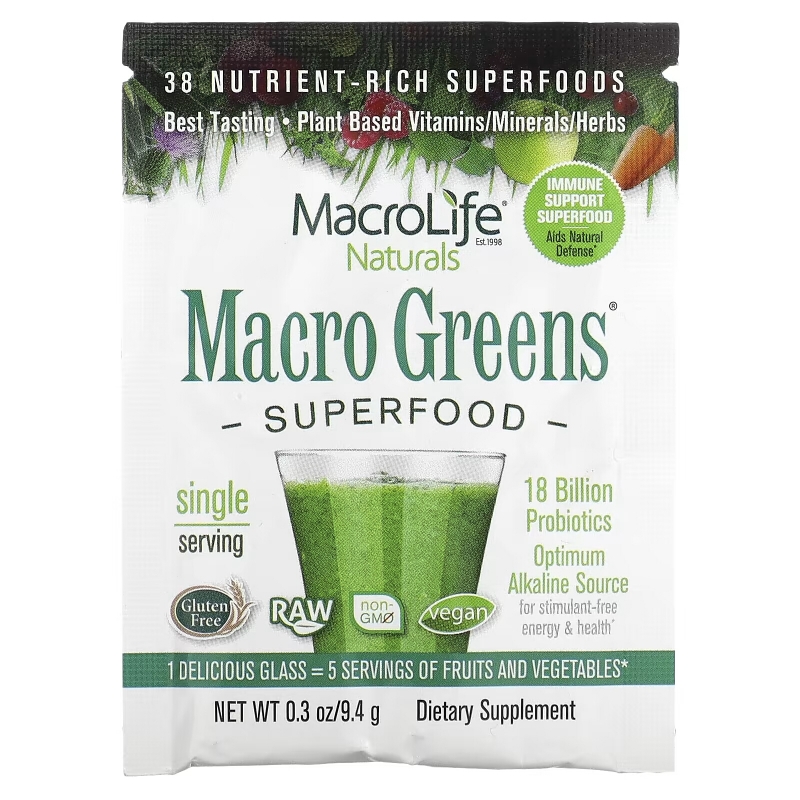 Macrolife Naturals, Macro Greens, Superfood, 0.3 oz (9.4 g)