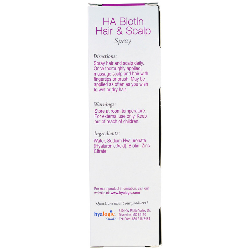 Hyalogic LLC, HA Biotin Hair & Scalp Spray, 4 fl oz (118 ml)
