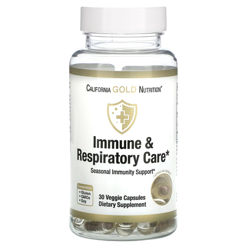 California Gold Nutrition, Immune & Respiratory Care, 30 Veggie Capsules