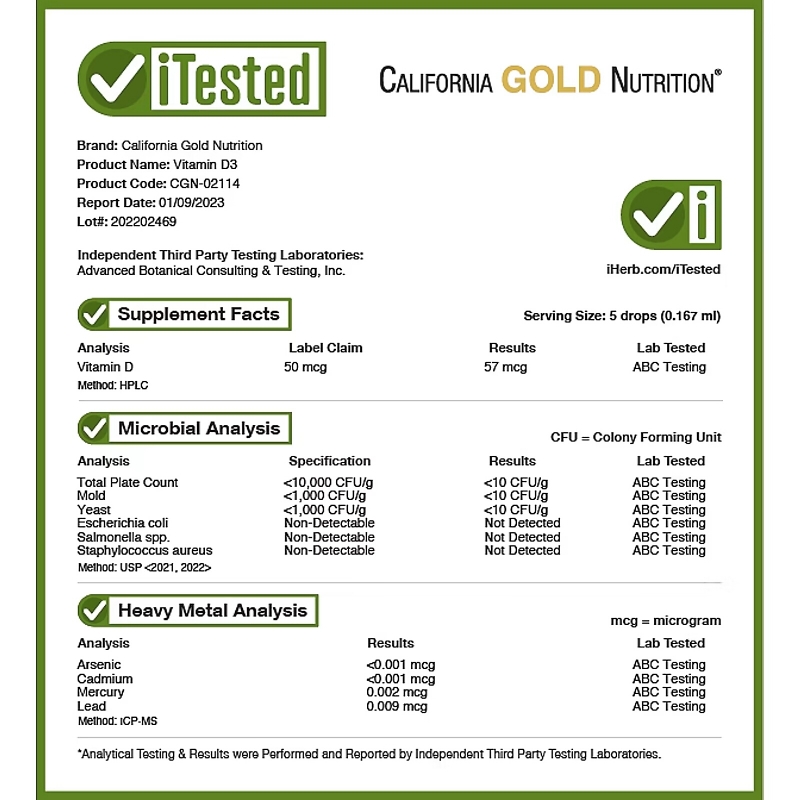 California Gold Nutrition, витамин D3 (цитрус), 2000 МЕ, 30 мл (1 жидк. унция)